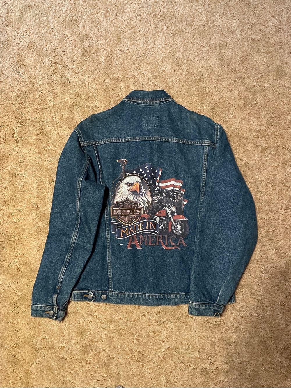 Vintage 1987 Harley-Davidson Classic Blue Denim Trucker Jacket